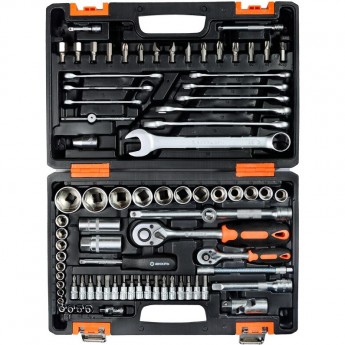 Набор инструментов ВИХРЬ АВТО, 1/2" , 1/4" , CrV, в кейсе 94 предметов Набор инструментов ВИХРЬ АВТО, 1/2" , 1/4" , CrV, в кейсе 94 предметов